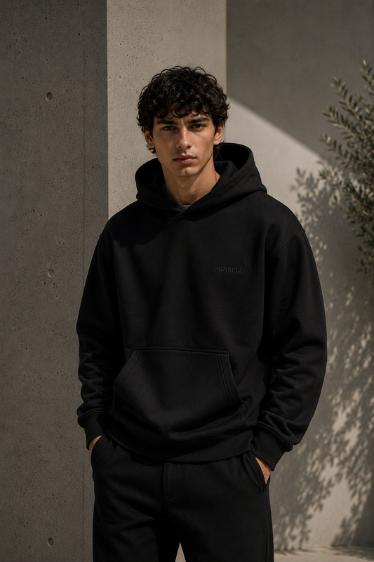 MONRELLI Heavy Hoodie — Black